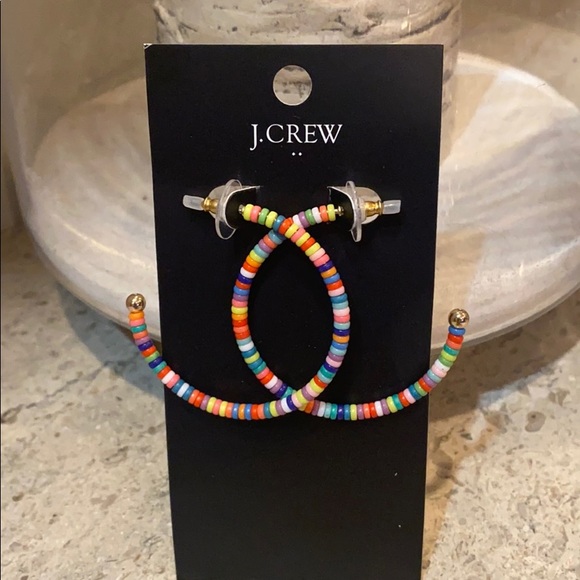 J, Crew Beaded Hoop Earrings - Picture 2 of 4